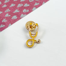 Load image into Gallery viewer, Yellow/Gold Stethoscope Pin