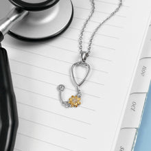 Load image into Gallery viewer, Stethoscope Sunflower Necklace