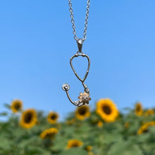 Load image into Gallery viewer, Stethoscope Sunflower Necklace