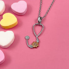 Load image into Gallery viewer, Stethoscope Sunflower Necklace