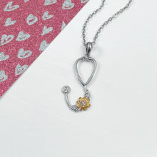 Load image into Gallery viewer, Stethoscope Sunflower Necklace