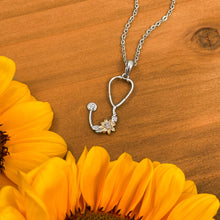 Load image into Gallery viewer, Stethoscope Sunflower Necklace