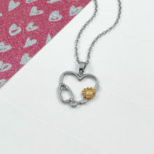 Load image into Gallery viewer, Sunflower Heart Necklace