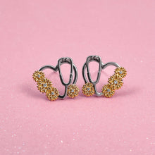 Load image into Gallery viewer, Sunflower Heart Stud Earrings
