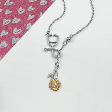 Load image into Gallery viewer, Sunflower Lariat Necklace
