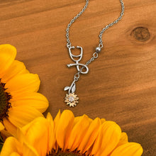 Load image into Gallery viewer, Sunflower Lariat Necklace