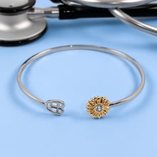 Load image into Gallery viewer, Sunflower Stethoscope Cuff Bracelet