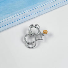 Load image into Gallery viewer, Sunflower Stethoscope Heart Pin