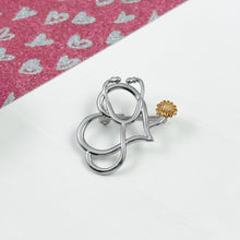 Load image into Gallery viewer, Sunflower Stethoscope Heart Pin