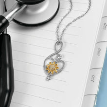 Load image into Gallery viewer, Sunflowers Forever Infinity Necklace