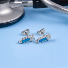 Load image into Gallery viewer, Opal Vaccine Syringe Studs Earrings
