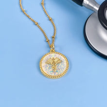 Load image into Gallery viewer, White Opal Caduceus Necklace
