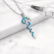 Load image into Gallery viewer, Opal Rod of Asclepius Necklace
