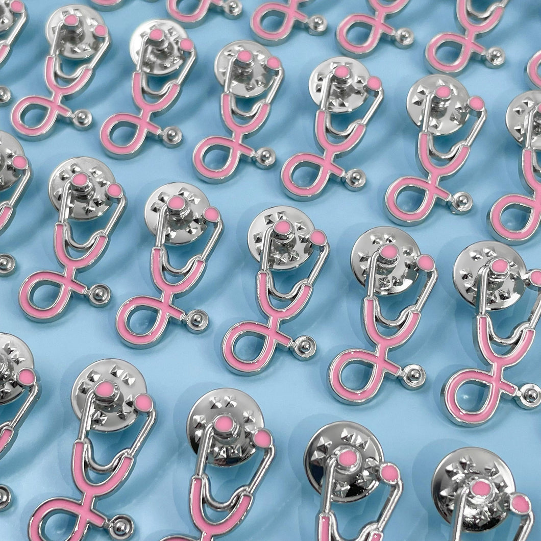 20pc Pink Stethoscope Pin Pack