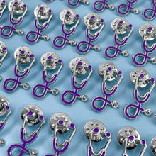 Load image into Gallery viewer, 25pc Purple Stethoscope Pin Pack
