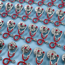 Load image into Gallery viewer, 25pc Red Stethoscope Pin Pack
