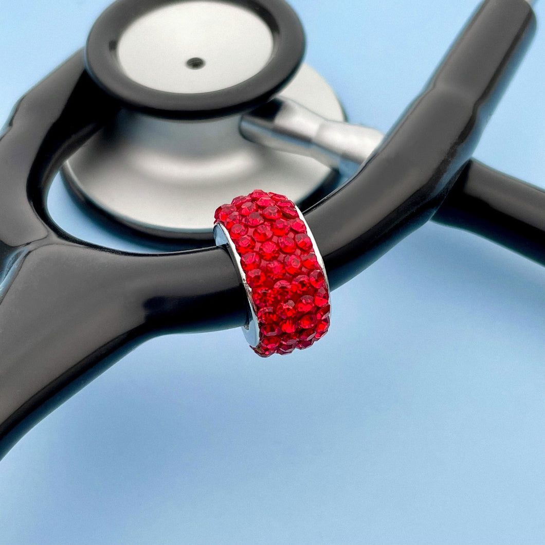 Red Bedazzled Stethoscope Charm