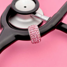 Load image into Gallery viewer, Pink Bedazzled Stethoscope Charm
