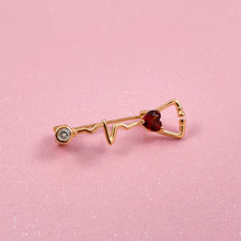 Load image into Gallery viewer, Gold Dainty Heartbeat Stethoscope Pin
