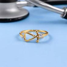 Load image into Gallery viewer, Gold Dainty Stethoscope Ring

