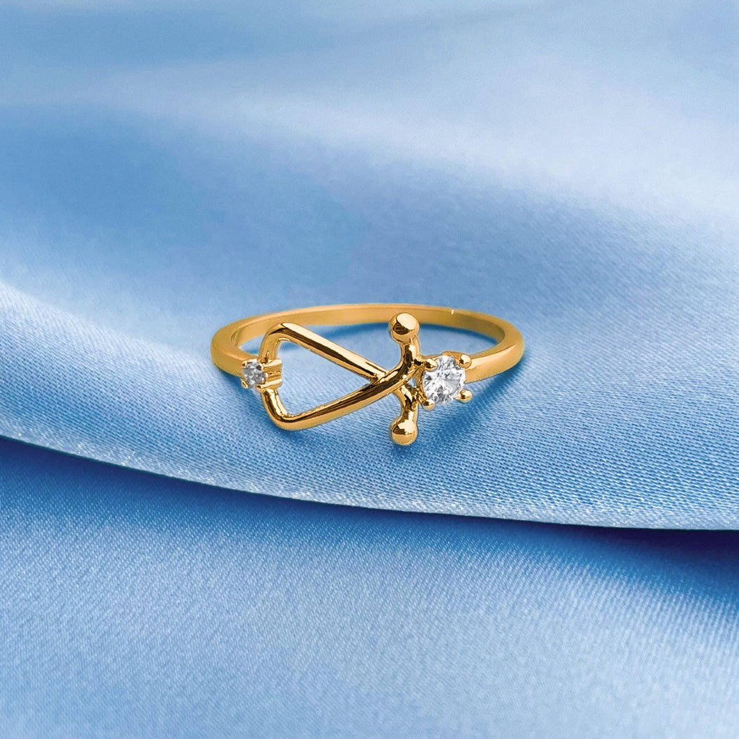 Gold Dainty Stethoscope Ring