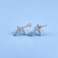 Load image into Gallery viewer, Silver Heartbeat Stud Earrings
