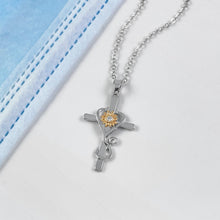 Load image into Gallery viewer, Holy Sunflower Cross Necklace

