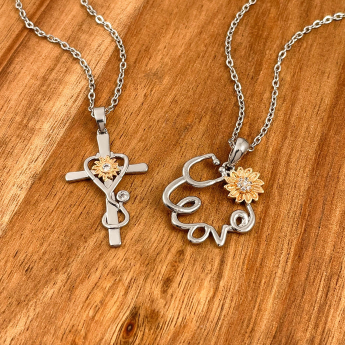 Love & Faith Sunflower Necklace Set