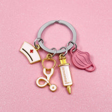 Load image into Gallery viewer, Pink Nurse&#39;s Essentials Keychain
