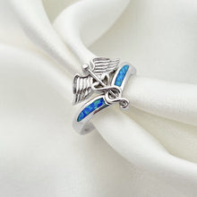 Load image into Gallery viewer, Opal Caduceus Ring

