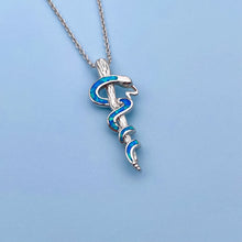 Load image into Gallery viewer, Opal Rod of Asclepius Necklace
