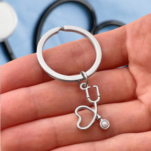 Load image into Gallery viewer, Stethoscope Heart Keychain
