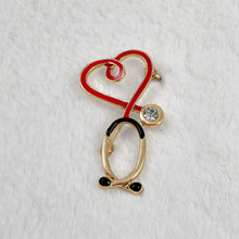Load image into Gallery viewer, Stethoscope Heart Pin
