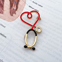 Load image into Gallery viewer, Stethoscope Heart Pin
