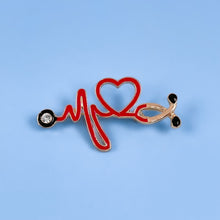 Load image into Gallery viewer, Stethoscope Heartbeat Pin
