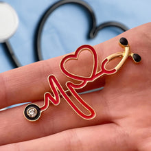 Load image into Gallery viewer, Stethoscope Heartbeat Pin
