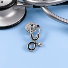 Load image into Gallery viewer, Black Stethoscope Pin

