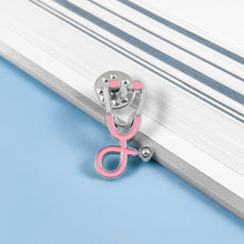 Load image into Gallery viewer, Pink Stethoscope Pin
