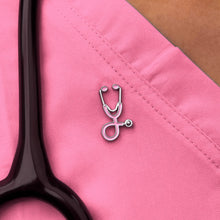 Load image into Gallery viewer, Pink Stethoscope Pin

