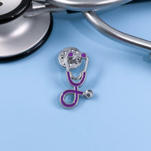 Load image into Gallery viewer, Purple Stethoscope Pin
