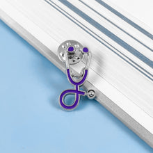 Load image into Gallery viewer, Purple Stethoscope Pin
