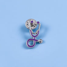 Load image into Gallery viewer, Purple Stethoscope Pin
