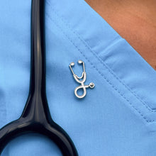 Load image into Gallery viewer, White Stethoscope Pin
