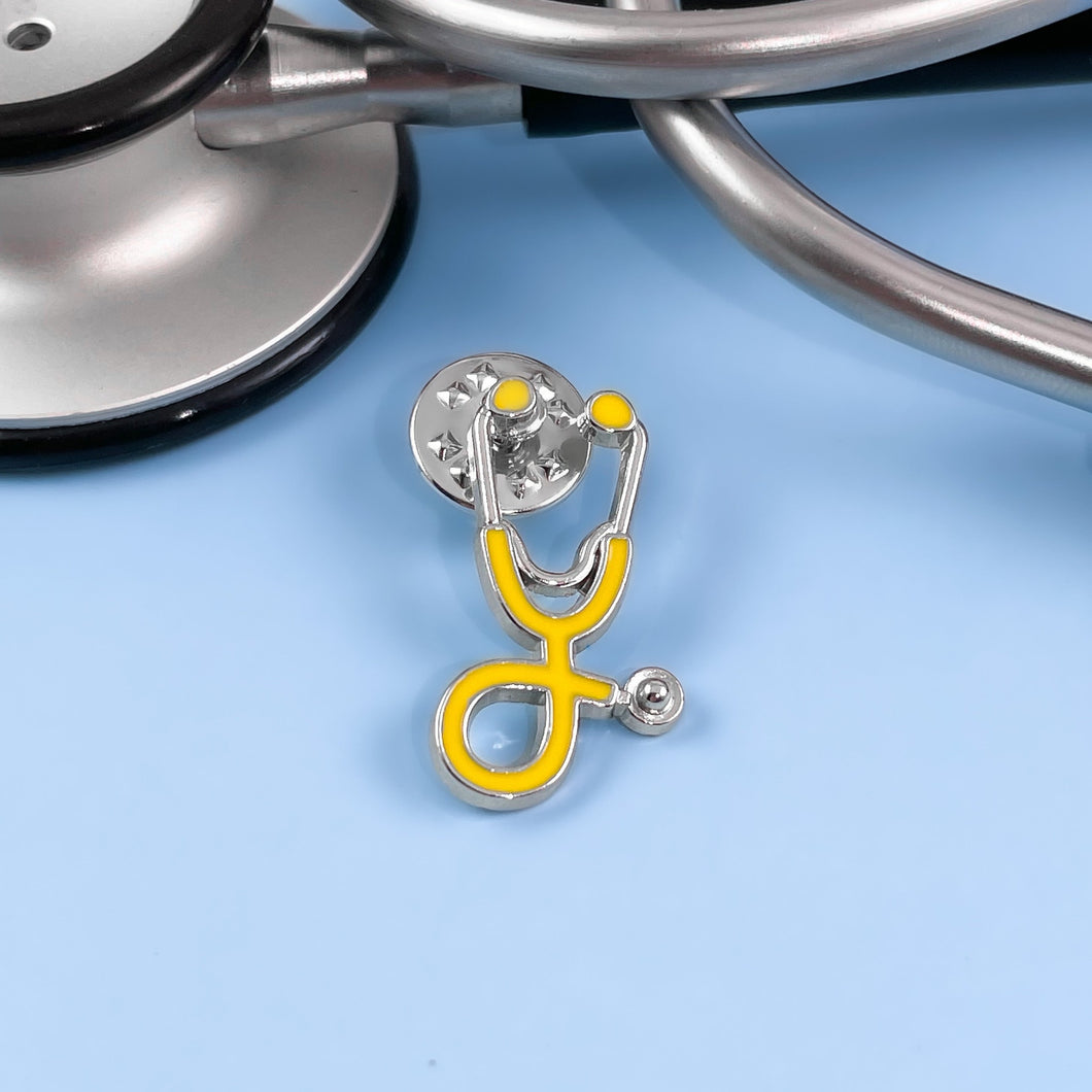 Yellow Stethoscope Pin