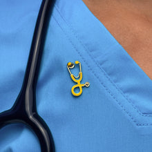 Load image into Gallery viewer, Yellow/Gold Stethoscope Pin
