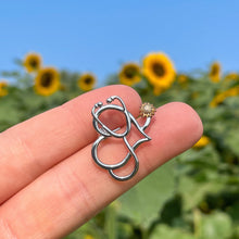 Load image into Gallery viewer, Sunflower Stethoscope Heart Pin
